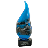 Accent Curved Raindrop Art Glass - Laser Engraved Art Sculpture