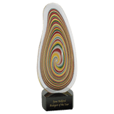 Multi-Color Flat Swirl Art Glass - Laser Engraved Drinkware