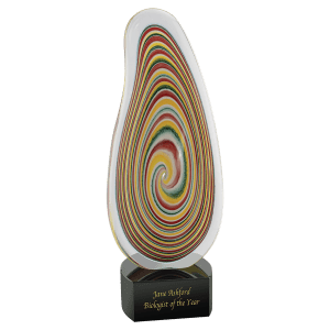 Multi-Color Flat Swirl Art Glass - Laser Engraved Drinkware