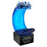 Wave Art Glass Sculpture - Laser Engraved Drinkware
