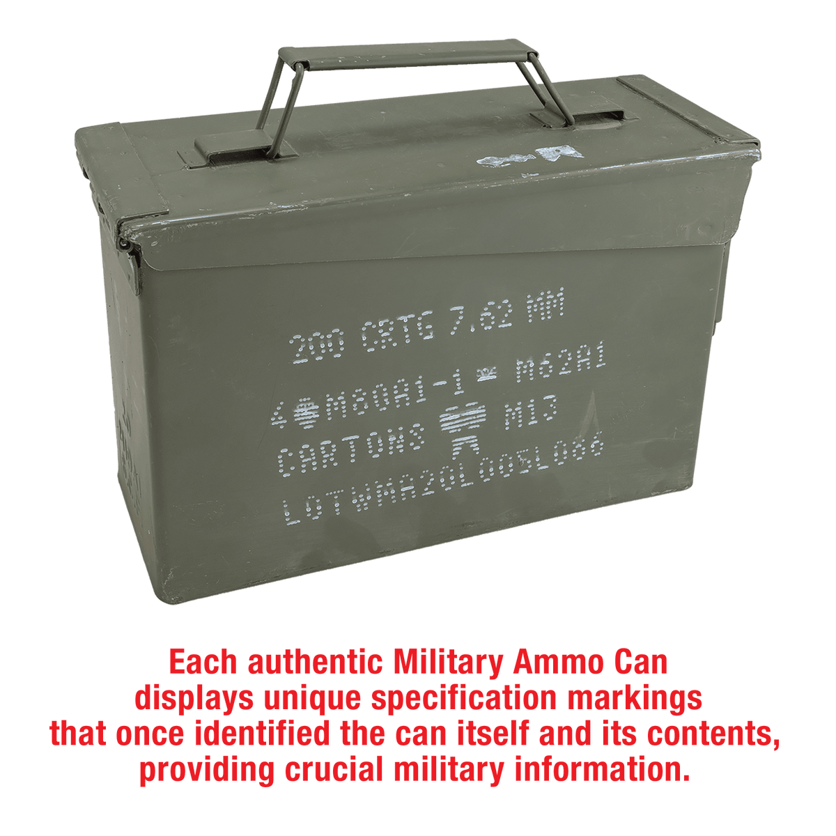 30 Caliber Army Surplus Steel Ammo Can