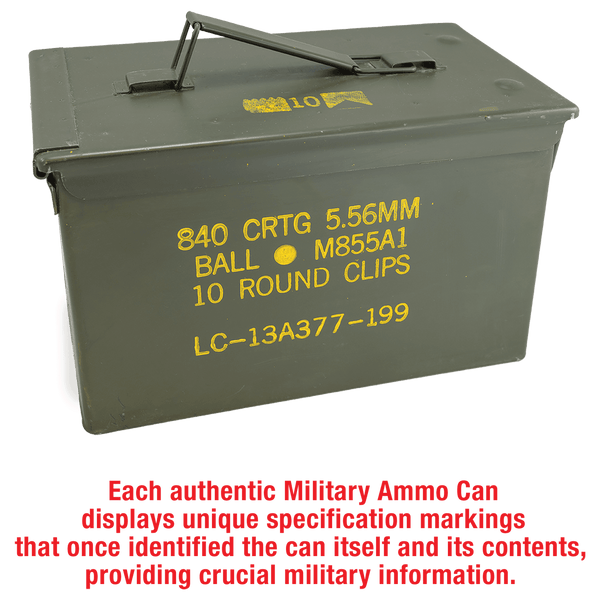 50 Caliber Army Surplus Steel Ammo Can
