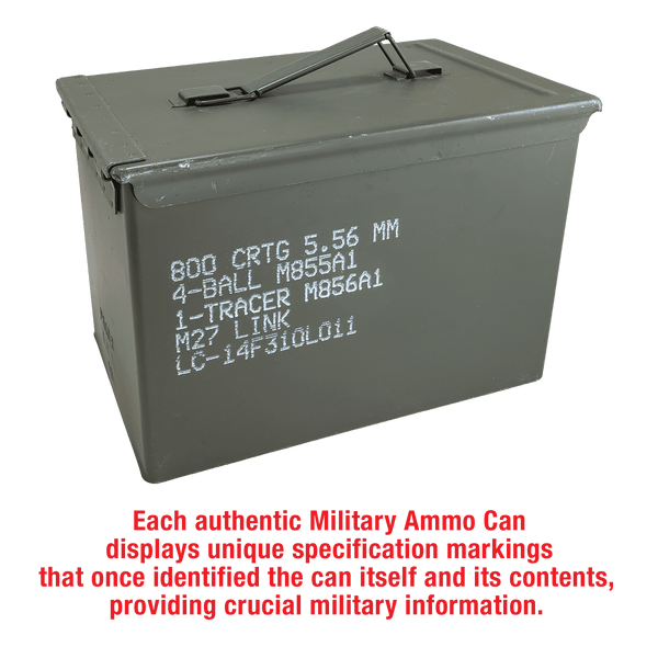 Fat 50 Caliber Army Surplus Steel Ammo Can