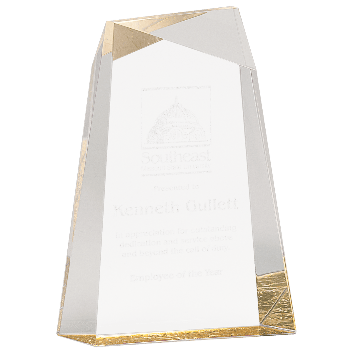 Facet Wedge Acrylic - Laser Engraved Gift