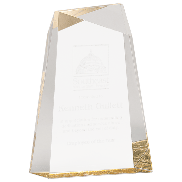 Facet Wedge Acrylic - Laser Engraved Gift
