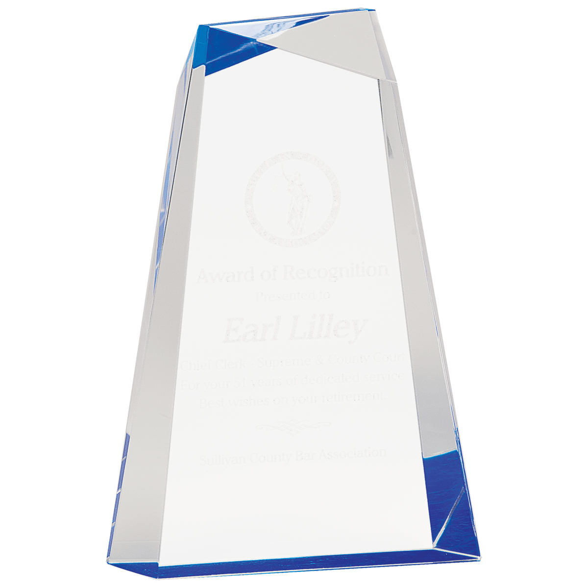 Facet Wedge Acrylic - Laser Engraved Gift