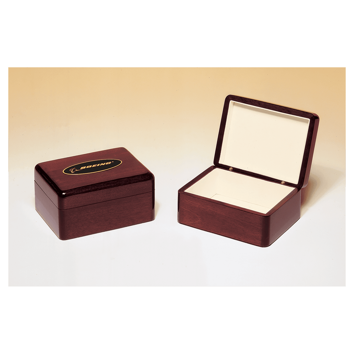 Rosewood Piano Finish Jewelry Box - Beige Felt Lining - Laser Engraved Gift