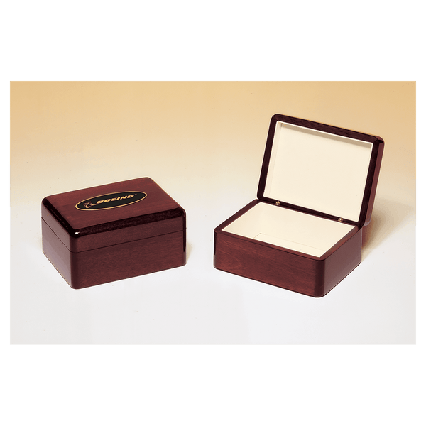 Rosewood Piano Finish Jewelry Box - Beige Felt Lining - Laser Engraved Gift