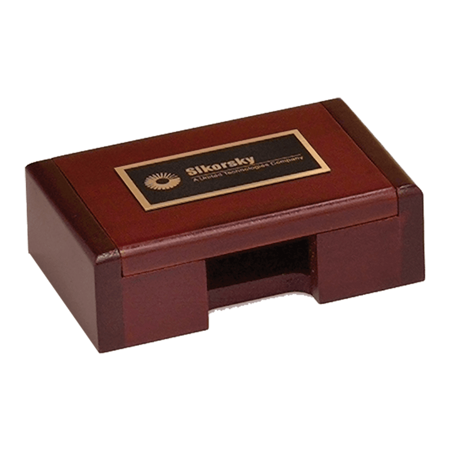 Rosewood Business Card Box - Laser Engraved Gift