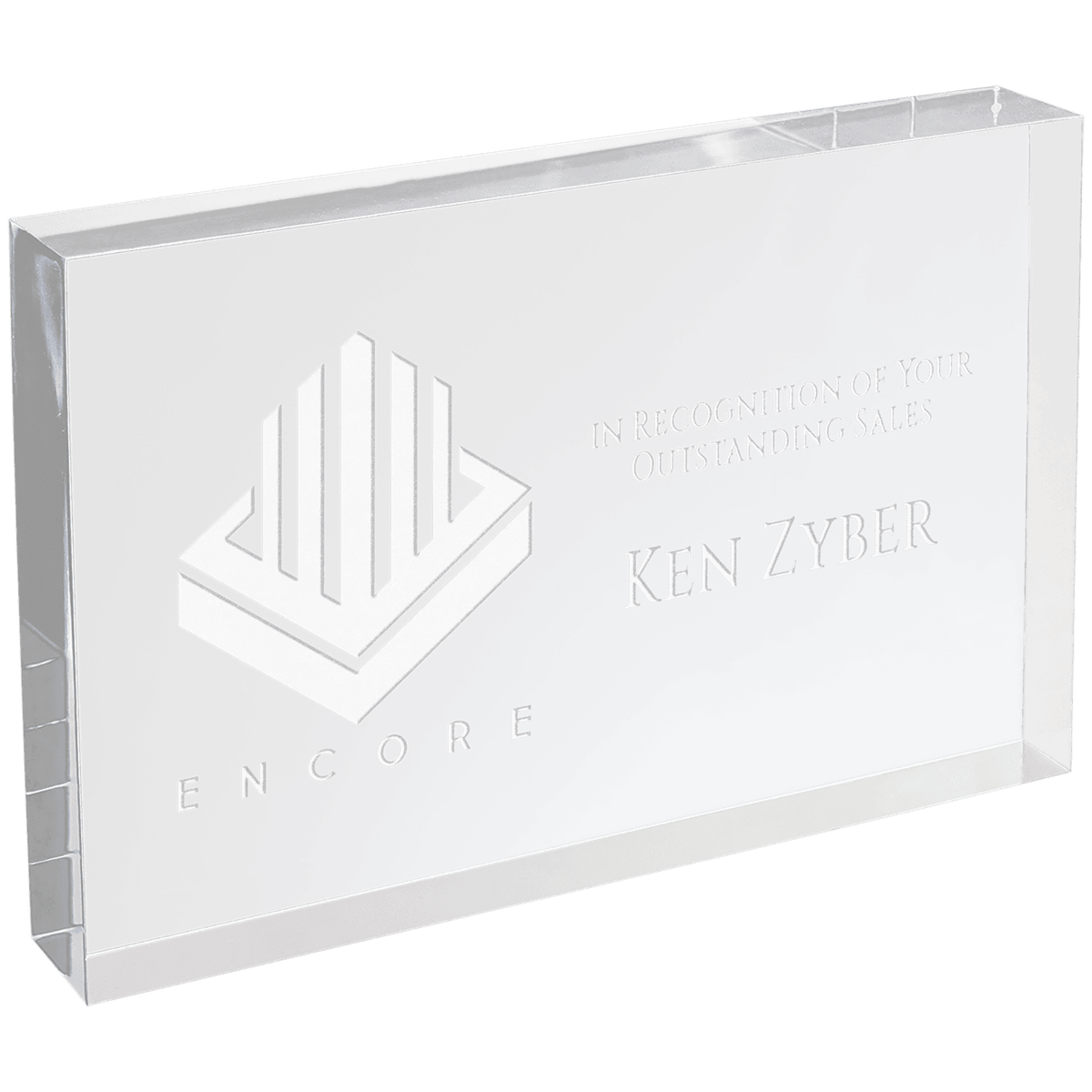 Clear Rectangle Square Cut Acrylic - Laser Engraved Gift
