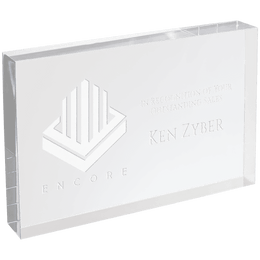 Clear Rectangle Square Cut Acrylic - Laser Engraved Gift