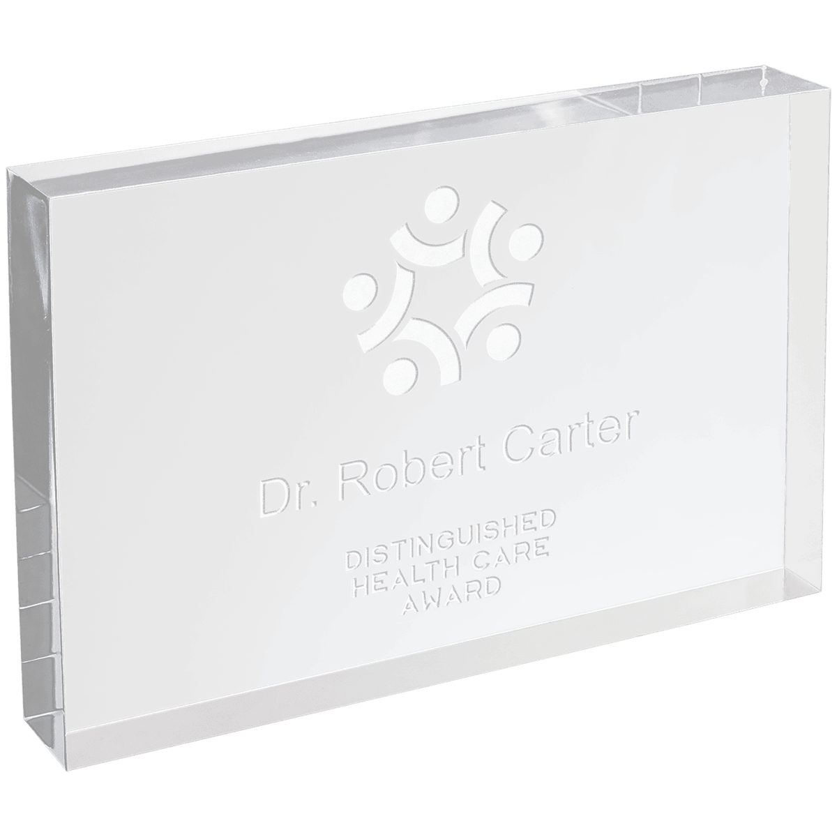 Clear Rectangle Square Cut Acrylic - Laser Engraved Gift