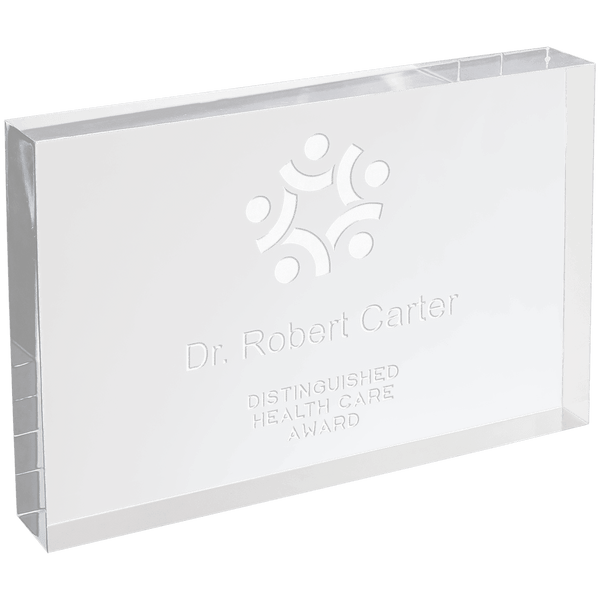 Clear Rectangle Square Cut Acrylic - Laser Engraved Gift