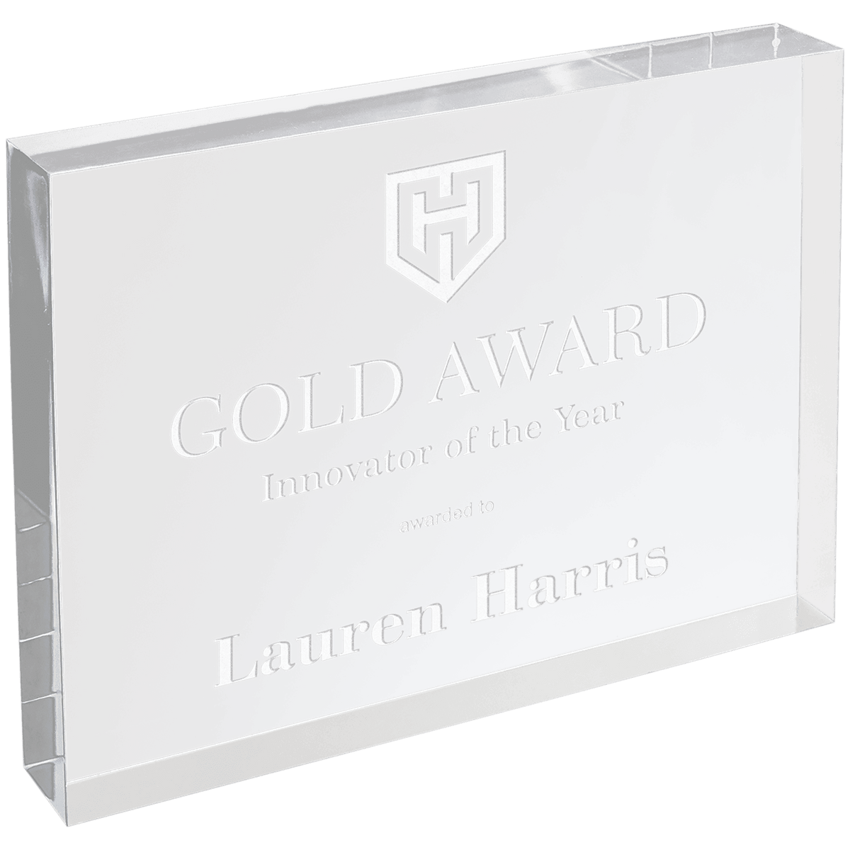 Clear Rectangle Square Cut Acrylic - Laser Engraved Gift