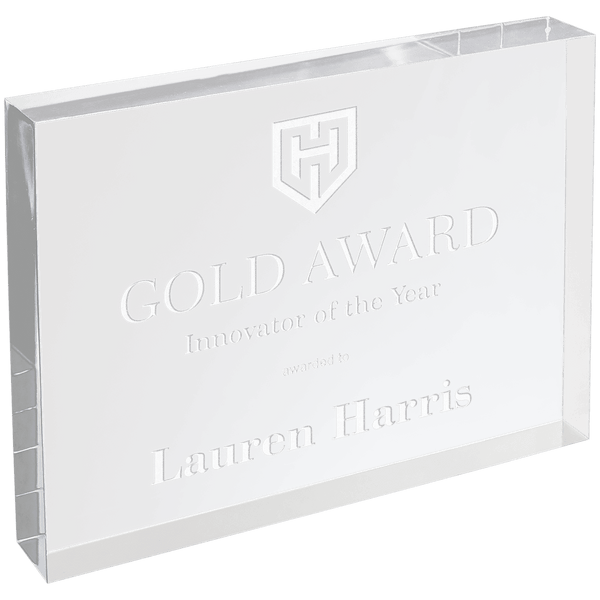 Clear Rectangle Square Cut Acrylic - Laser Engraved Gift