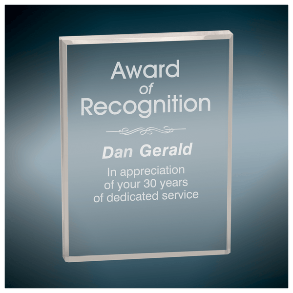 Beveled Clear Rectangle Acrylic - Laser Engraved Gift