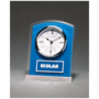 Aluminum Base with Glass Clock with Carbon Fiber Design - Laser Engraved Premium Glass Award