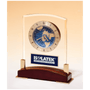 Piano Finish Base, Aluminm Plate with Glass Clock with World Time Dial - Laser Engraved Drinkware