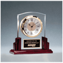 Glass Clock with Rosewood High Gloss Base, Aluminum Plate - Laser Engraved Drinkware