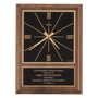 American Walnut Square Face Quartz Clock with Plate - Laser Engraved Corporate Gift