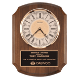 Walnut Quartz Clock, Brass Diamond Spun Bezel, Glass Lens, Ivory Dial - Laser Engraved Drinkware