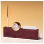 Gold Metal Golfball Clock on Piano Nameplate, Business Card Holder, - Laser Engraved Corporate Gift