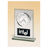 Glass Clock, Brushed Aluminum Panel, Dial and Black Aluminum Plate - Laser Engraved Drinkware