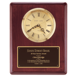 Piano Finish Clock, Waterfall Bezel w/Glass Lens, Gold Dial - Laser Engraved Drinkware