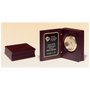 Hand Rubbed Mahogany Finish Book Clock w/ Spun Dial, 3 Hand Movement - Laser Engraved Corporate Gift