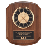 Walnut Quartz Clock, Brass Diamond Spun Bezel, Glass Lens, & Gold Dial - Laser Engraved Drinkware