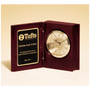 Piano Finish Book Clock w/Diamond Spun Dial, 3 Hand Movement - Laser Engraved Corporate Gift