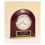 Piano Finish Arched Table Clock w/Solid Brass Base, Plack Plate - Laser Engraved Corporate Gift