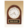 Rosewood Piano Finish Desk Clock with Plate - Laser Engraved Corporate Gift