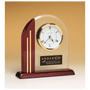 Arch Clock wiht Glass Upright and Piano Finish Post and Base - Laser Engraved Premium Glass Award