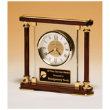 Glass and Piano Finish Clock with Gold Metal Accents - Laser Engraved Drinkware