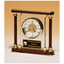 Glass and Piano Finish Clock with Gold Metal Accents - Laser Engraved Drinkware