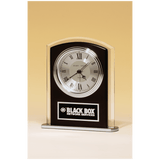 Beveled Glass w/Wood Accent, Bezel and Dial, 3 Hand Movement - Laser Engraved Premium Glass Award