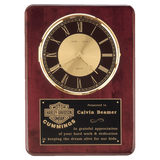 Rosewood Piano Finish Clock, Brass Bezel w/Glass Lens, Dial - Laser Engraved Drinkware