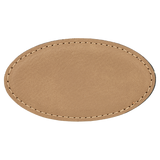 Light Brown with Black Engraving Oval Badge with Magnet 3.25x1.75 - Laser Engraved Badge