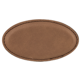 Dark-Brown Oval Badge with Magnet 3.25x1.75 - Laser Engraved Badge