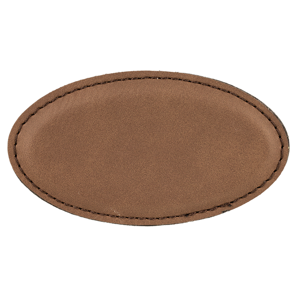 Dark-Brown Oval Badge with Magnet 3.25x1.75 - Laser Engraved Badge