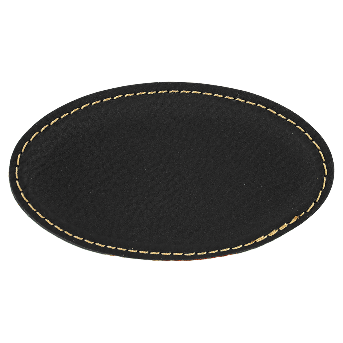 Black with Gold Engraving Oval Badge with Magnet 3.25x1.75 - Laser Engraved Badge