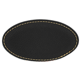 Black with Gold Engraving Oval Badge with Magnet 3.25x1.75 - Laser Engraved Badge