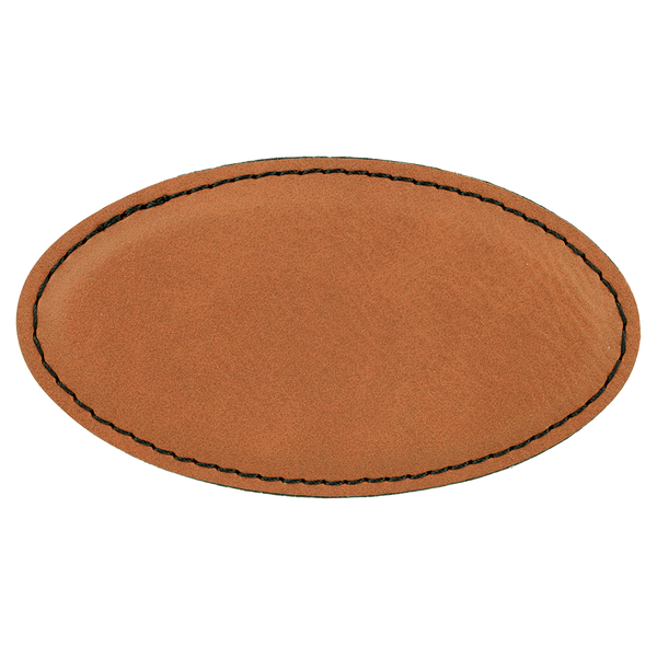 Rawhide with Black Engraving Oval Badge with Magnet 3.25x1.75 - Laser Engraved Badge