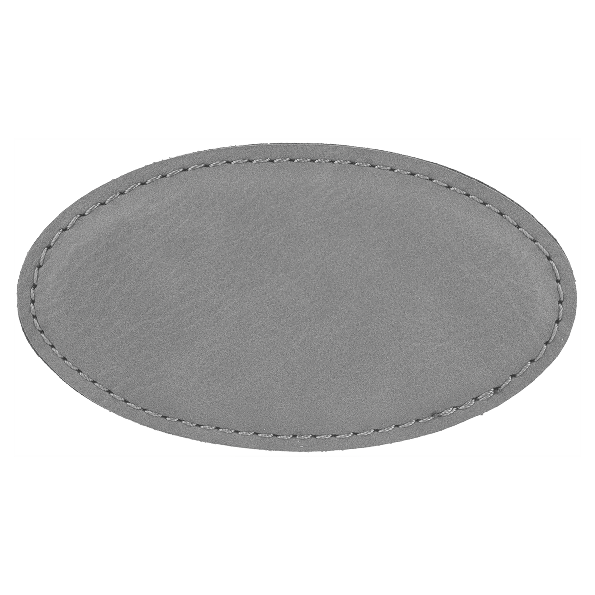 Gray with Black Engraving Oval Badge with Magnet 3.25x1.75 - Laser Engraved Badge