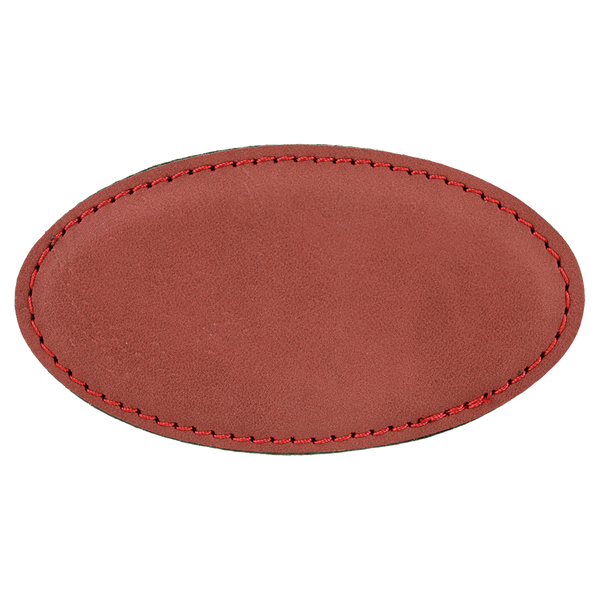 Rose with Black Engraving Oval Badge with Magnet 3.25x1.75 - Laser Engraved Badge