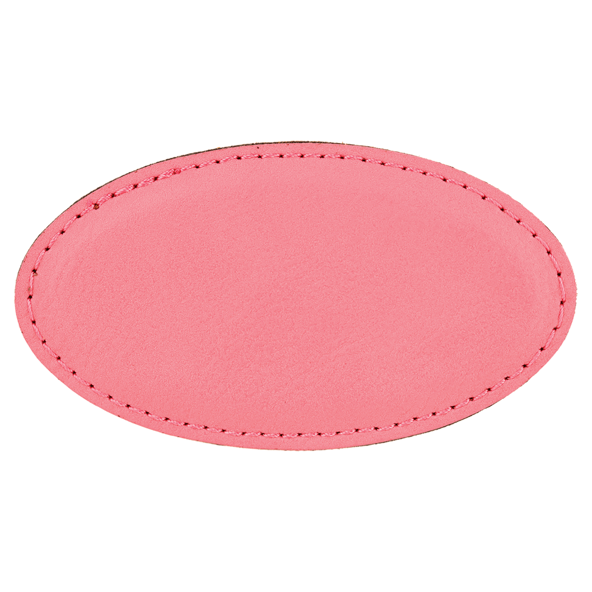 Pink with Black Engraving Oval Badge with Magnet 3.25x1.75 - Laser Engraved Badge