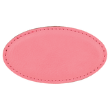 Pink with Black Engraving Oval Badge with Magnet 3.25x1.75 - Laser Engraved Badge