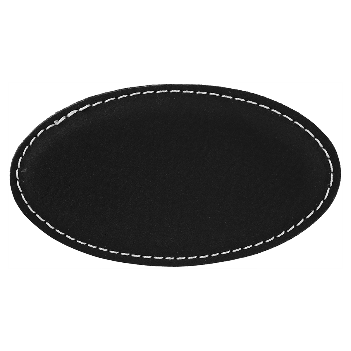 Black with Silver Engraving Oval Badge with Magnet 3.25x1.75 - Laser Engraved Badge
