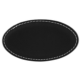 Black with Silver Engraving Oval Badge with Magnet 3.25x1.75 - Laser Engraved Badge